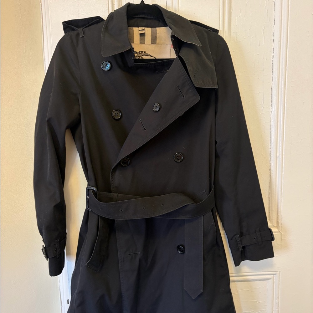 Burberry Black Double-Breasted Trench Coat